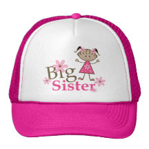 Big Sister Ethnic Stick Figure Girl Trucker Hat