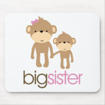 Big Sister Monkey Pregnancy Announcement T-shirt Mousemats