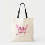 BIG sister pink butterfly girl's canvas tote bag