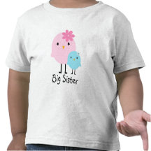 Big Sister Spring Birds Girls Tee