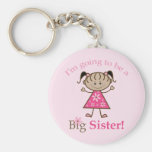 Big Sister To Be Stick Figure Girl Ethnic Keychains