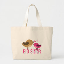 Big Sister With Birdies Canvas Bags