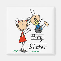 Big Sister with Little Brother Tshirts and Gifts Fridge Magnets