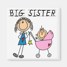 Big Sister with Little Sister T-shirts and Gifts Fridge Magnets