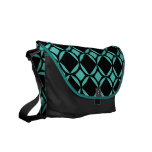 Big Teal Mod Diamonds Pattern Messenger Bag messenger bags