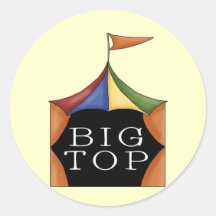 Big Top Circus Tent Round Sticker