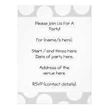 Big white dots on grey background. custom announcement