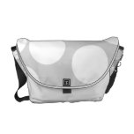 Big white dots on grey background. courier bag
