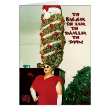 Big Xmas Hair Humour Holiday Card