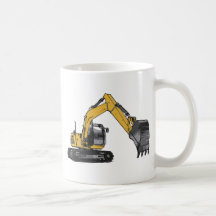Big Yellow Excavator Mugs