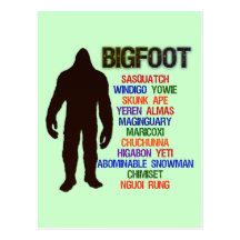 Bigfoot Names Postcards