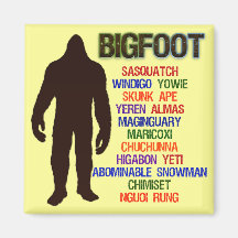 Bigfoot Names Refrigerator Magnet