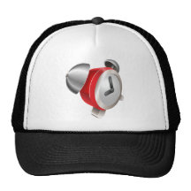 Bight red shiny alarm clock trucker hats