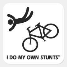 Bike My Own Stunts Square Stickers