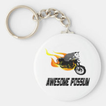 Bike Rider Awesome Possum Keychains