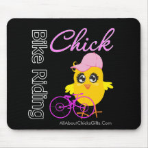 Bike Riding Chick Mouse Pads