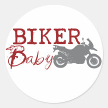 Biker Baby Round Sticker