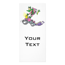 biker chick froggy frog animal cartoon customized rack card