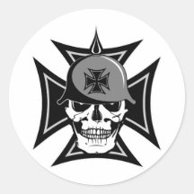Biker Cross Round Sticker