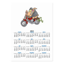 biker hog pig motorcycle bike cartoon business cards