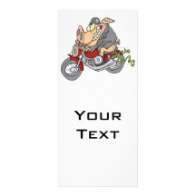 biker hog pig motorcycle bike cartoon custom rack cards