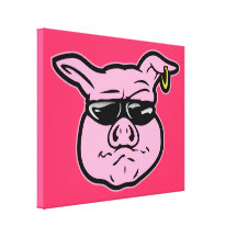 Biker Pig Canvas Print
