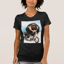 Biker Pug Dog Tee Shirts