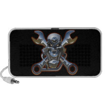 biker skull doodle mp3 speakers