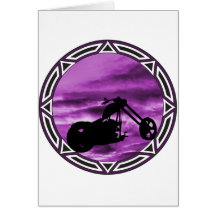Biker Tribal Purple Chop Cards