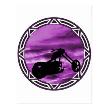Biker Tribal Purple Chop Postcard