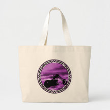 Biker Tribal Purple Chop Tote Bags