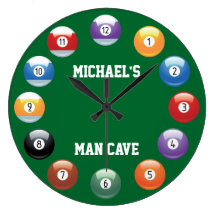 Billiard Balls Personalised Wall Clock