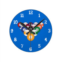Billiards / Pool Balls: Wall Clock