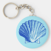Bimini Blue Sea Shell Keychain