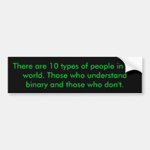 Binary People Bumper Stickers