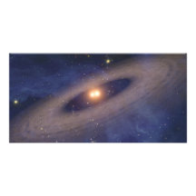 Binary Star Solar System Space Art Picture Card
