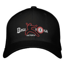 BINGO NINJA flexfit wool cap with URL Embroidered Baseball Caps