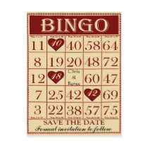 Bingo Save the Date Postcard