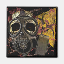 Biohazard Skull in Gasmask Refrigerator Magnet