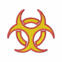 Biohazard Symbol Embroidered Hooded Sweatshirt