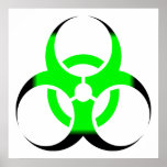 Biohazard Symbol Zombie Green and Black Posters