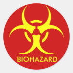 biohazard ! warning danger round stickers