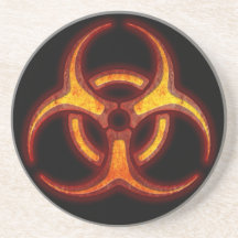 Biohazard Zombie Warning Beverage Coaster