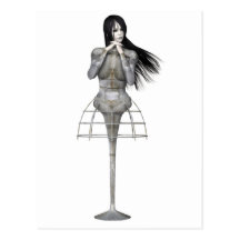Biomechannequin Woman 3 - 3D Goth Mannequin Postcards