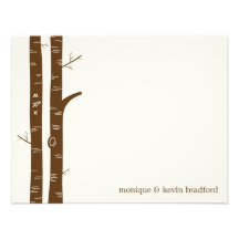 Birch Trees Flat Thank You Card Personalized Announcement
