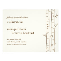 Birch Trees Save The Date Announcement - Sketchy