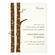 Birch Trees Wedding Reception Card - Almond Invitations