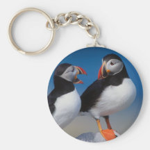 bird a pair of puffins keychains