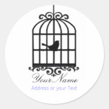 Bird Cage Address Sticker