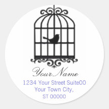 Bird Cage Address Sticker2